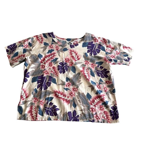 Hilo Hattie Hawaii VTG Cotton Rayon Tropical Hibiscus Top and Shorts Set XL - Picture 10 of 15